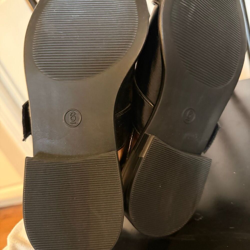 Wild Fable Peyton double buckle black point toe sling back flats size 6 - Picture 7 of 9
